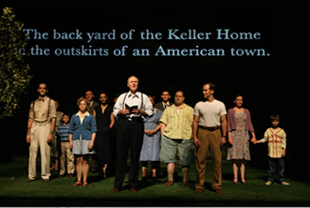 The cast of Arthur Miller's "All My Sons," directed by Simon McBurney, 2008. Photo: Joan Marcus.