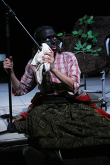 Kate Valk in The Wooster Group's production of Eugene O'Neill's "The Emperor Jones." Photo: Paula Court