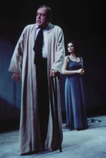 Earl Hindman (Julius Caesar), Hope Chernov (Calpurnia) in Karin Coonrod's "Julius Caesar"