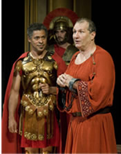 Dominic Hoffman, Jonathan Rossetti and Ed O'Neill in Center Theatre Group's production of David Mamet's "Keep Your Pantheon," 2008. Photo: Craig Schwartz.