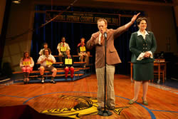 Jay Reiss, Lisa Howard and the cast of "The 25th Annual Putnam County Spelling Bee." Photo credit: Joan Marcus